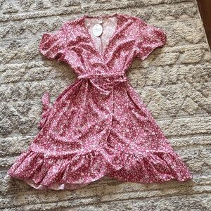 Floral Pink Mini Dress